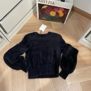 NWT Aritzia Sunday Best Kitten Sweater in Navy Blue in Size 2XS
